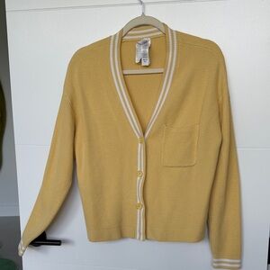ALO Yoga Yellow V-Neck Cardigan
